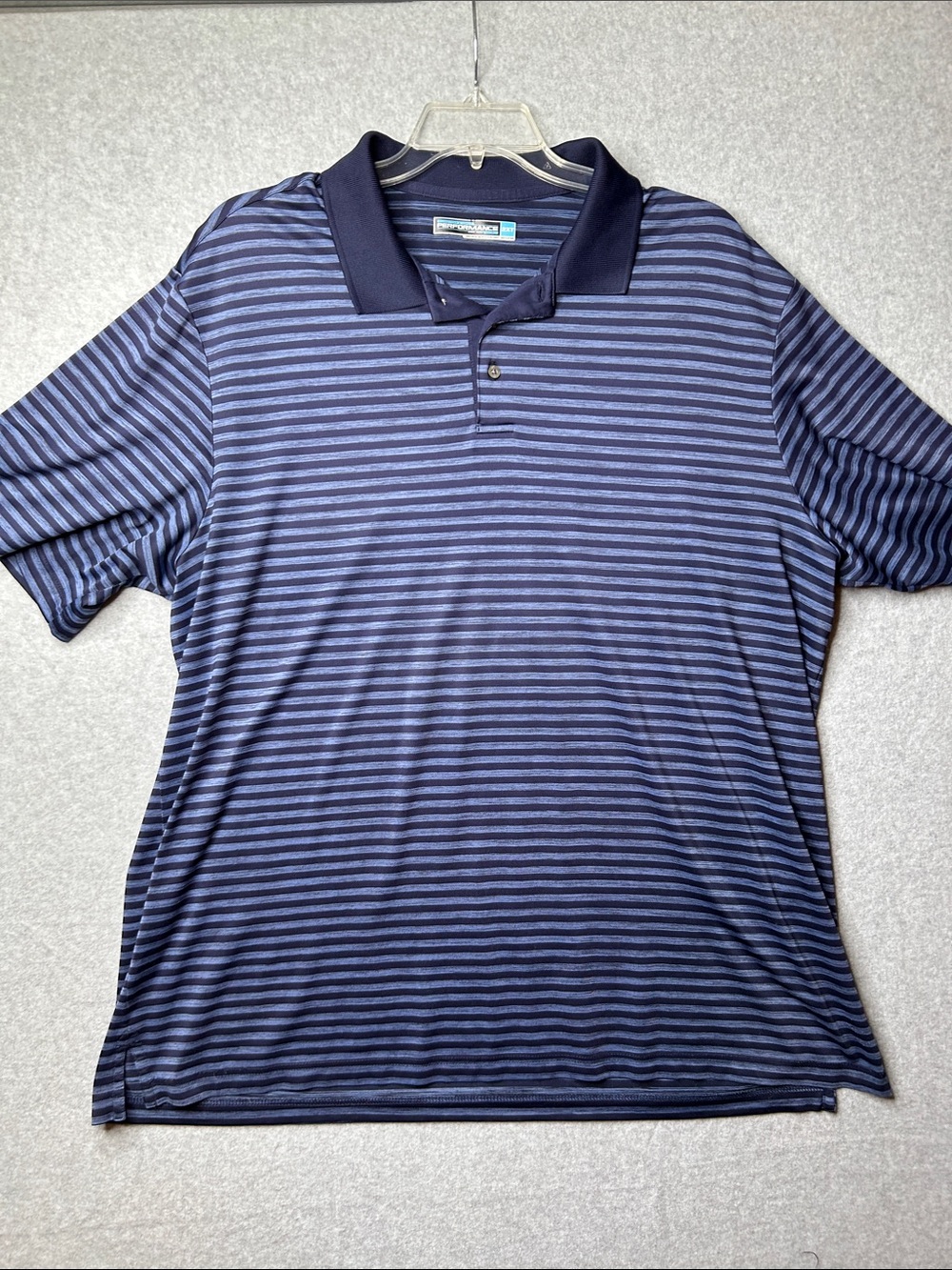 Roundtree & Yorke Navy and Light Blue Striped Polo